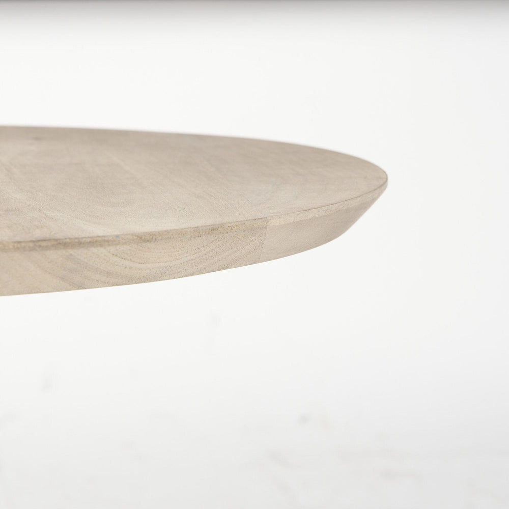 24" Beige Solid and Manufactured Wood Round End Table - Homeroots