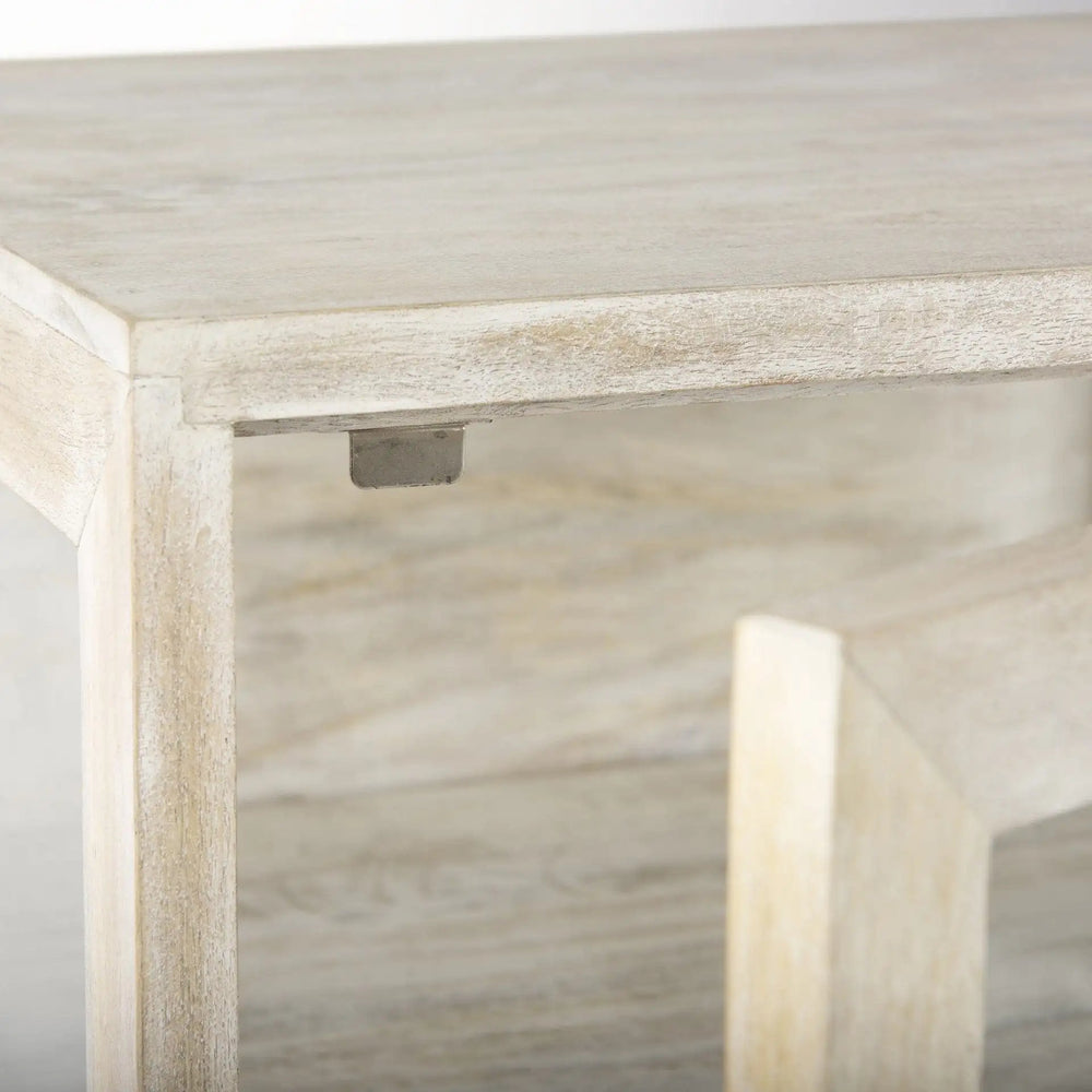 24" Beige Solid Wood Square End Table - Homeroots