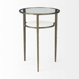 23" Bronze And Clear Glass And Metal Round End Table With Shelf - Homeroots - Flyclothing LLC
