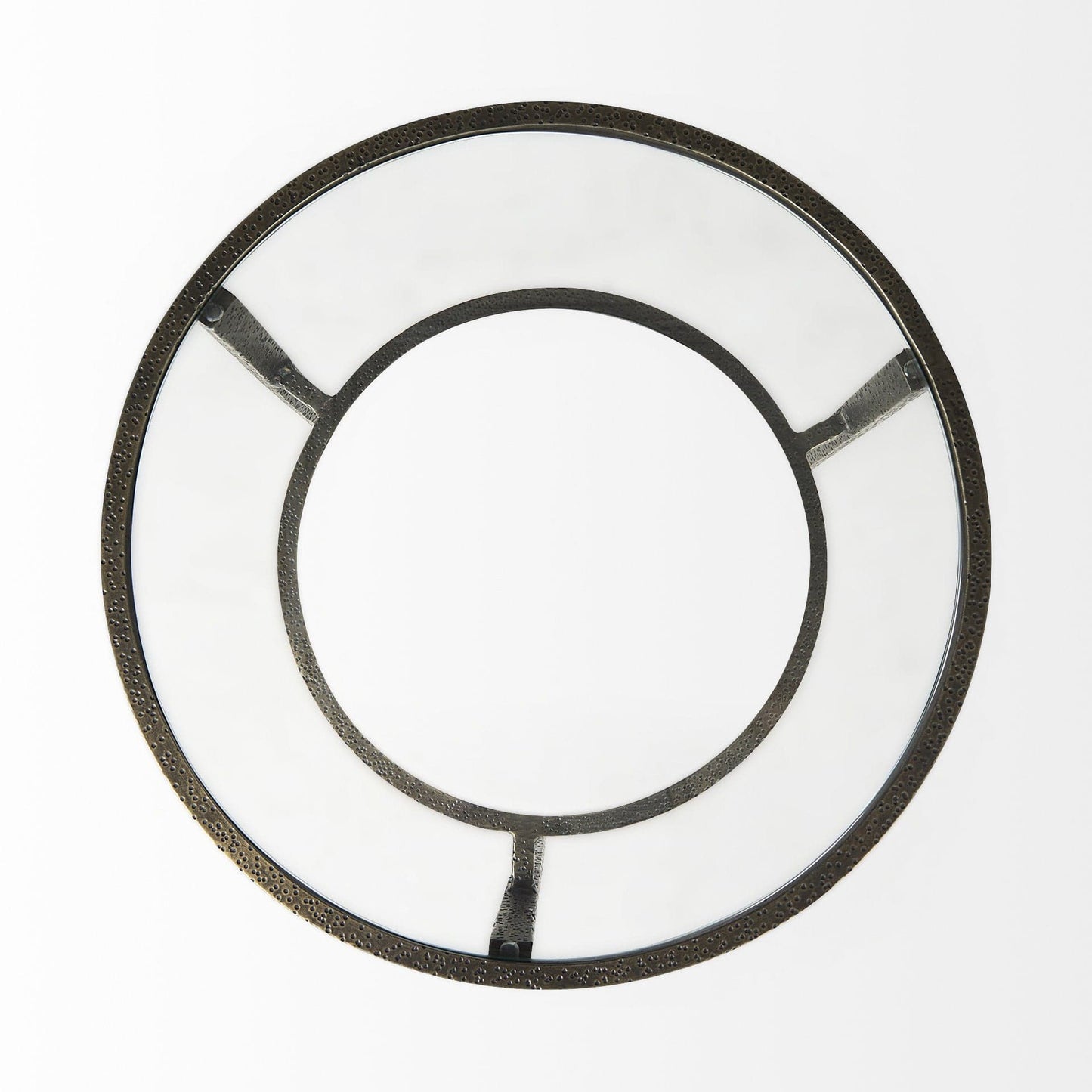 23" Bronze And Clear Glass And Metal Round End Table With Shelf - Homeroots - Flyclothing LLC