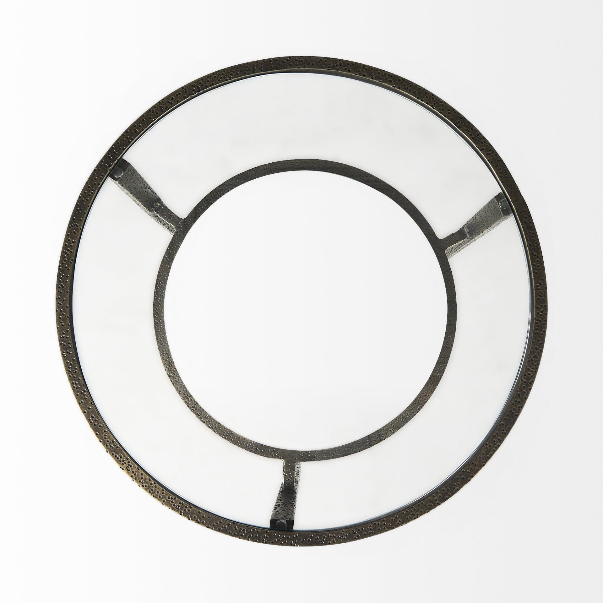 23" Bronze And Clear Glass And Metal Round End Table With Shelf - Homeroots - Flyclothing LLC