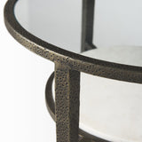 23" Bronze And Clear Glass And Metal Round End Table With Shelf - Homeroots - Flyclothing LLC