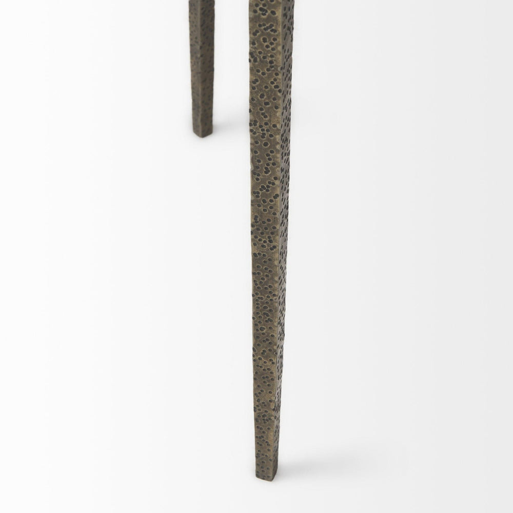 23" Bronze And Clear Glass And Metal Round End Table With Shelf - Homeroots - Flyclothing LLC