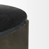 20" Black Marble Round End Table - Homeroots - Flyclothing LLC