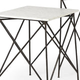 24" Bronze And White Marble Square End Table - Homeroots - Flyclothing LLC