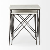 24" Bronze And White Marble Square End Table - Homeroots - Flyclothing LLC