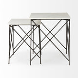 24" Bronze And White Marble Square End Table - Homeroots - Flyclothing LLC