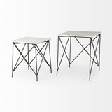 24" Bronze And White Marble Square End Table - Homeroots - Flyclothing LLC