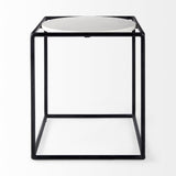 22" Black Marble Round End Table - Homeroots