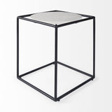 22" Black Marble Round End Table - Homeroots - Flyclothing LLC