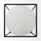 22" Black Marble Round End Table - Homeroots - Flyclothing LLC
