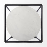 22" Black Marble Round End Table - Homeroots