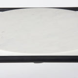 22" Black Marble Round End Table - Homeroots - Flyclothing LLC