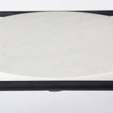 22" Black Marble Round End Table - Homeroots - Flyclothing LLC