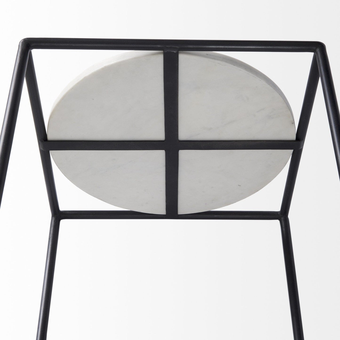 22" Black Marble Round End Table - Homeroots - Flyclothing LLC