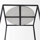 22" Black Marble Round End Table - Homeroots - Flyclothing LLC