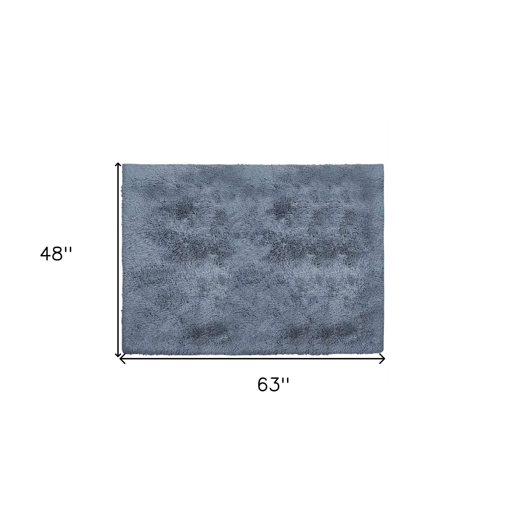 4' X 5' Gray Shag Power Loom Non Skid Area Rug - Homeroots - Flyclothing LLC