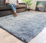 4' X 5' Gray Shag Power Loom Non Skid Area Rug - Homeroots - Flyclothing LLC