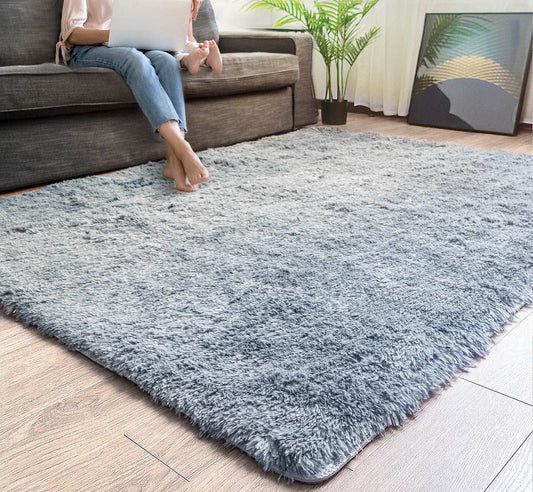 5' X 7' Gray Shag Non Skid Area Rug - Homeroots - Flyclothing LLC