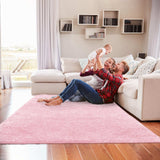 4' X 5' Pink Shag Power Loom Area Rug - Homeroots - Flyclothing LLC
