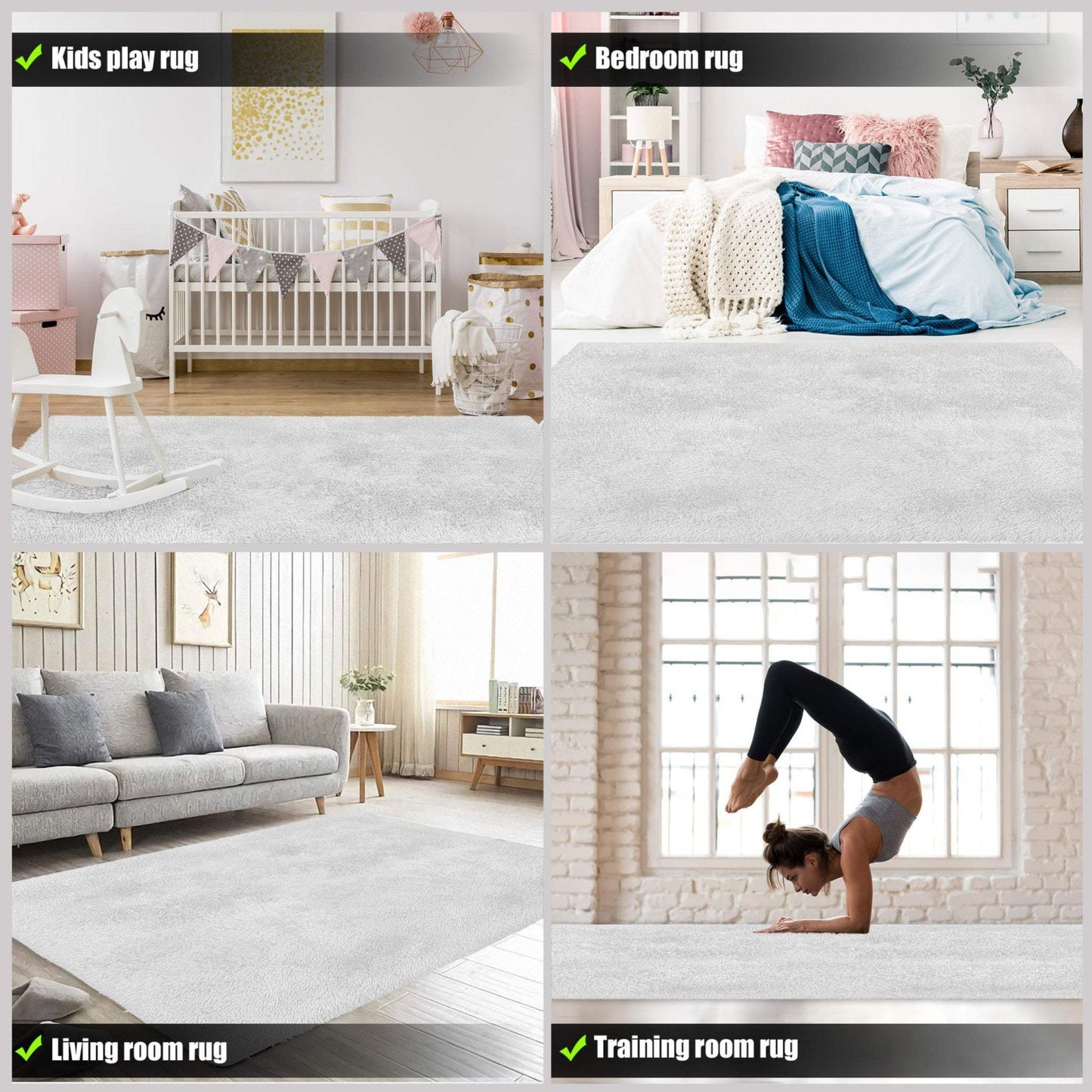 4' X 5' White Power Loom Area Rug - Homeroots - Flyclothing LLC