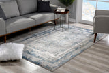 5' X 7' Blue and Ivory Abstract Area Rug - Homeroots