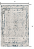 5' X 7' Blue and Ivory Abstract Area Rug - Homeroots