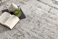 4' X 6' Gray and Ivory Abstract Power Loom Area Rug