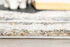 4' X 6' Gray and Ivory Abstract Power Loom Area Rug