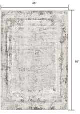4' X 6' Gray and Ivory Abstract Power Loom Area Rug - Homeroots - Flyclothing LLC