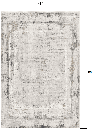 4' X 6' Gray and Ivory Abstract Power Loom Area Rug - Homeroots - Flyclothing LLC