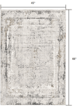 4' X 6' Gray and Ivory Abstract Power Loom Area Rug - Homeroots