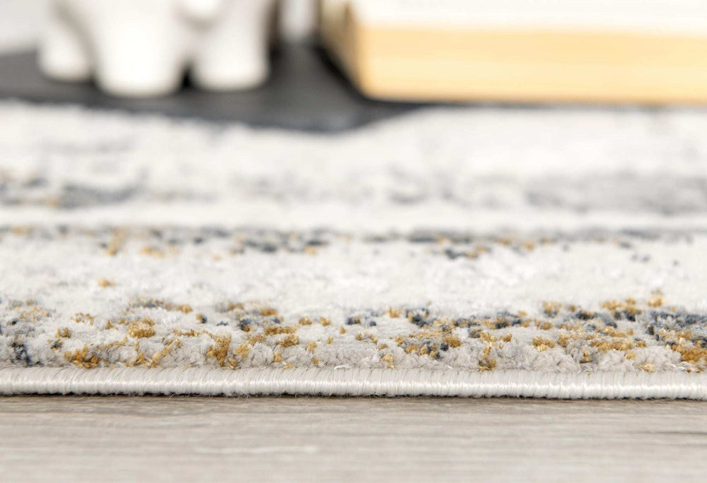 5' X 8' Gray and Ivory Abstract Power Loom Area Rug - Homeroots - Flyclothing LLC