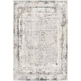 5' X 8' Gray and Ivory Abstract Power Loom Area Rug