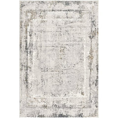 5' X 8' Gray and Ivory Abstract Power Loom Area Rug