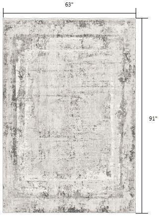 5' X 8' Gray and Ivory Abstract Power Loom Area Rug - Homeroots - Flyclothing LLC