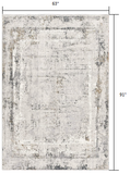 5' X 8' Gray and Ivory Abstract Power Loom Area Rug