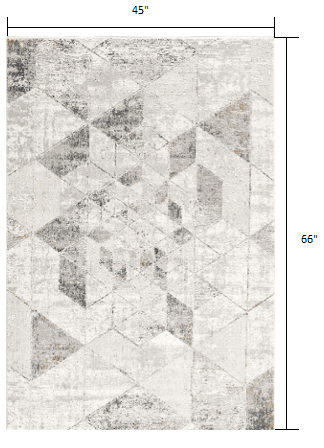 4' X 6' Gray and Ivory Abstract Power Loom Area Rug - Homeroots - Flyclothing LLC