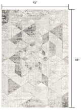 4' X 6' Gray and Ivory Abstract Power Loom Area Rug - Homeroots - Flyclothing LLC
