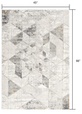 4' X 6' Gray and Ivory Abstract Power Loom Area Rug - Homeroots