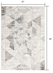 4' X 6' Gray and Ivory Abstract Power Loom Area Rug