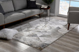 8' X 11' Gray and Ivory Abstract Power Loom Area Rug - Homeroots