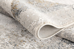 8' X 11' Gray and Ivory Abstract Power Loom Area Rug