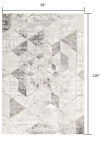 8' X 11' Gray and Ivory Abstract Power Loom Area Rug - Homeroots - Flyclothing LLC