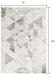 8' X 11' Gray and Ivory Abstract Power Loom Area Rug - Homeroots