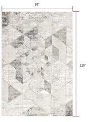 8' X 11' Gray and Ivory Abstract Power Loom Area Rug