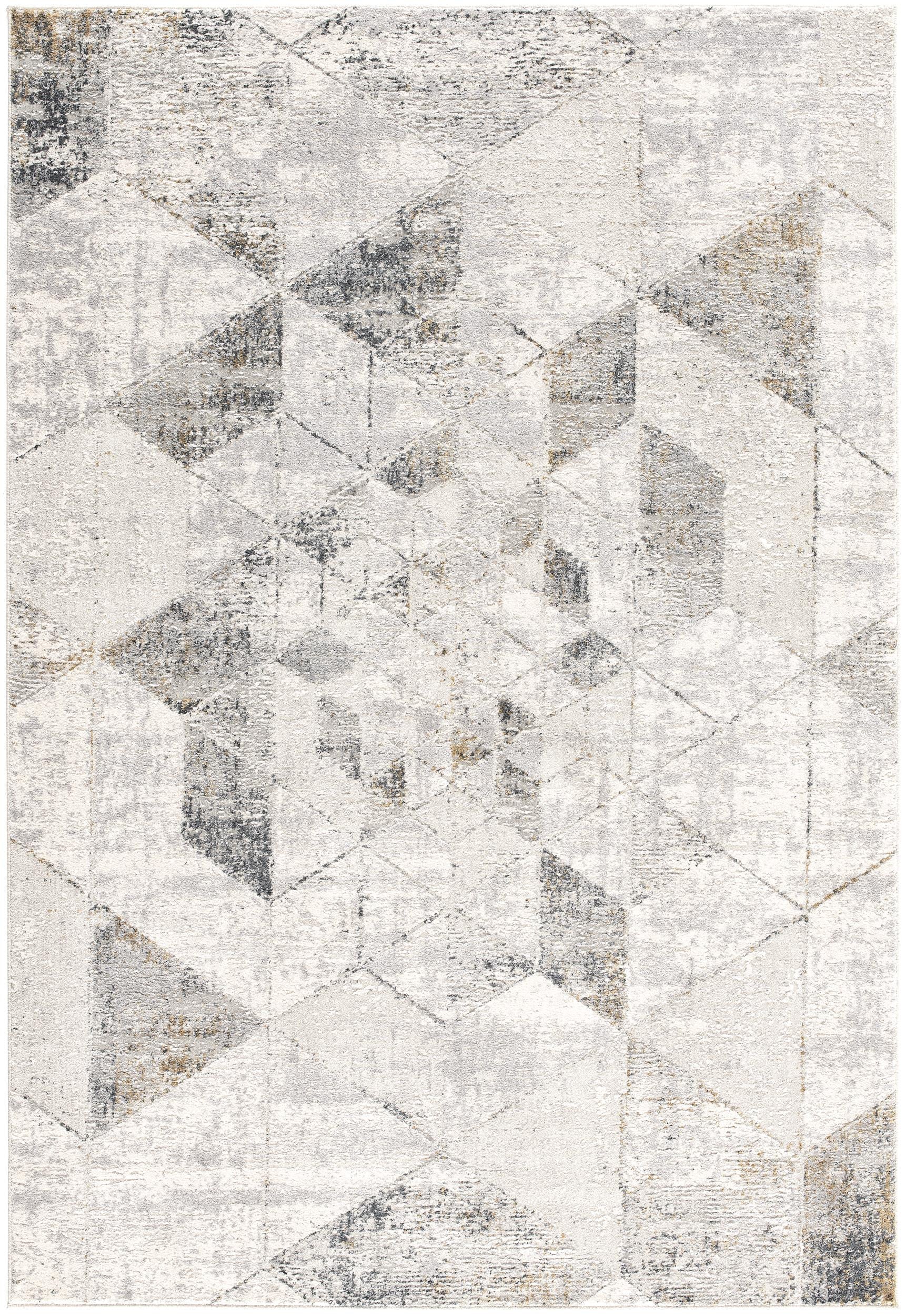 8' X 11' Gray and Ivory Abstract Power Loom Area Rug