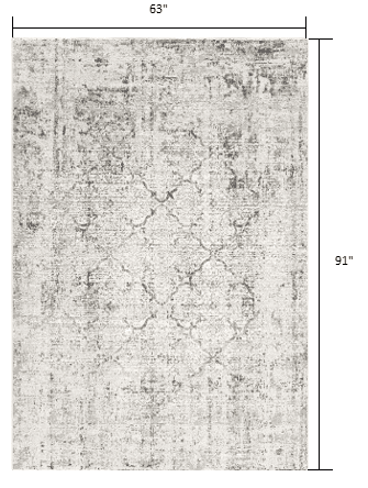 5' X 7' Gray and Ivory Abstract Area Rug - Homeroots - Flyclothing LLC