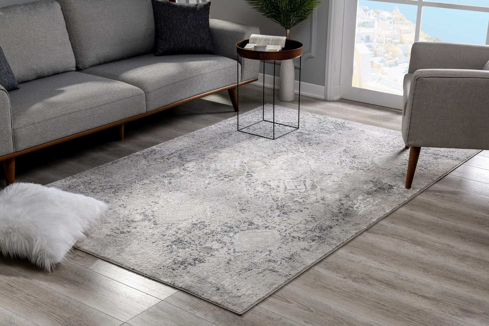 5' X 7' Gray and Ivory Abstract Area Rug - Homeroots - Flyclothing LLC