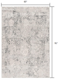5' X 7' Gray and Ivory Abstract Area Rug
